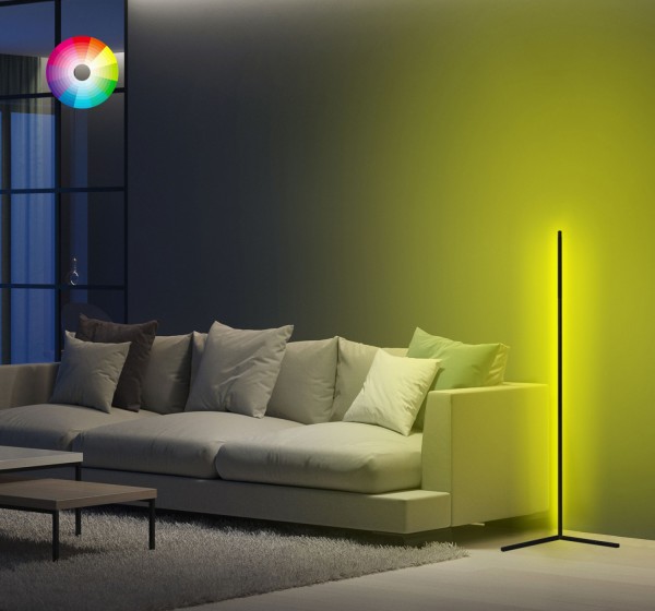 ΦΩΤΙΣΤΙΚΟ ΔΑΠΕΔΟΥ ΜΑΥΡΟ ΜΕ RGB LED & ΑΣΥΡΜΑΤΟ ΧΕΙΡΙΣΤΗΡΙΟ HM7309 30x30x120 εκ.