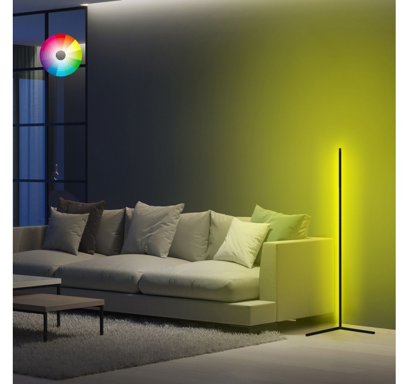 ΦΩΤΙΣΤΙΚΟ ΔΑΠΕΔΟΥ ΜΑΥΡΟ ΜΕ RGB LED & ΑΣΥΡΜΑΤΟ ΧΕΙΡΙΣΤΗΡΙΟ HM7309 30x30x120 εκ.