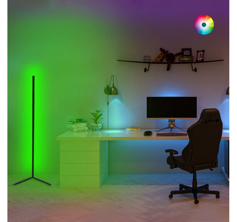 ΦΩΤΙΣΤΙΚΟ ΔΑΠΕΔΟΥ ΜΑΥΡΟ ΜΕ RGB LED & ΑΣΥΡΜΑΤΟ ΧΕΙΡΙΣΤΗΡΙΟ HM7309 30x30x120 εκ.
