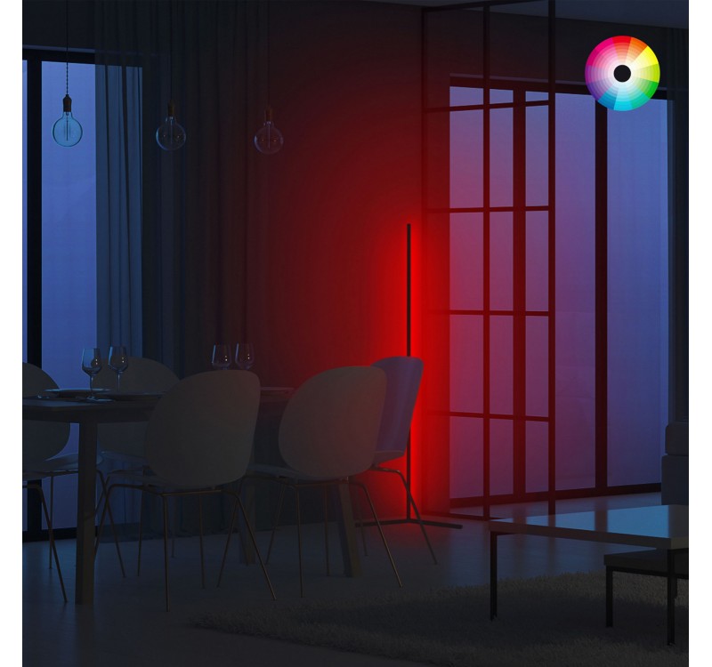 ΦΩΤΙΣΤΙΚΟ ΔΑΠΕΔΟΥ ΜΑΥΡΟ ΜΕ RGB LED & ΑΣΥΡΜΑΤΟ ΧΕΙΡΙΣΤΗΡΙΟ HM7309 30x30x120 εκ.