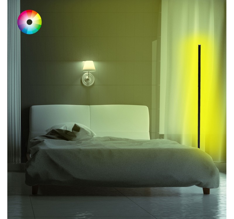 ΦΩΤΙΣΤΙΚΟ ΔΑΠΕΔΟΥ ΜΑΥΡΟ ΜΕ RGB LED & ΑΣΥΡΜΑΤΟ ΧΕΙΡΙΣΤΗΡΙΟ HM7309 30x30x120 εκ.