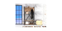 ΕΠΙΠΛΟ ΕΙΣΟΔΟΥ HM8943.01 NATURAL WOOD & ΜΑΥΡΟ  90x34x180 εκ.