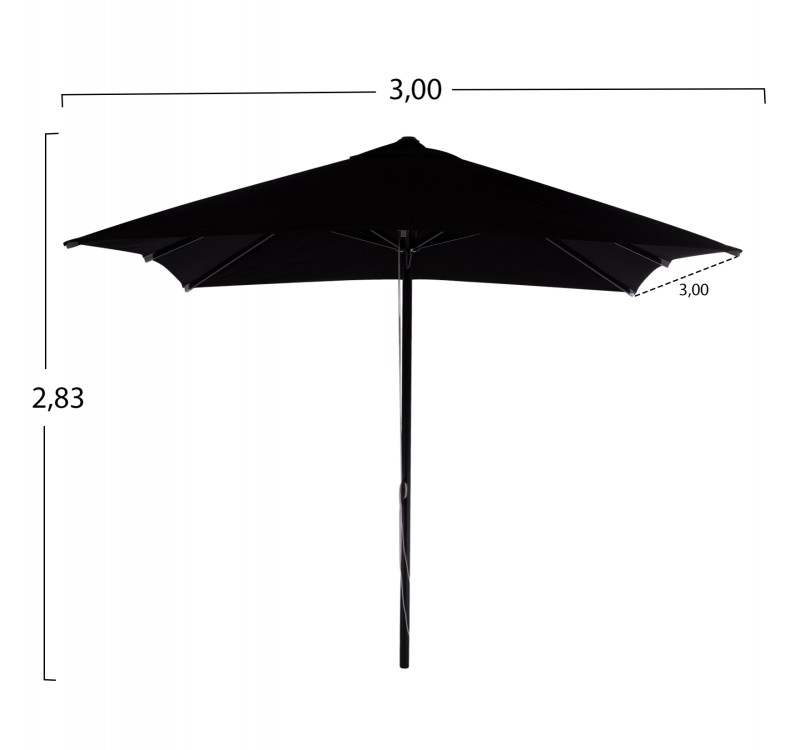 ΟΜΠΡΕΛΑ ΕΠΑΓΓΕΛΜΑΤΙΚΗ 3x3x2,83M ELEAZAR ΑΛΟΥΜΙΝΙΟΥ ΜΕ ΠΑΝΙ ΑΚΡΥΛΙΚΟ ΣΕ ΜΑΥΡΗ ΑΠΟΧΡΩΣΗ HM6026.03