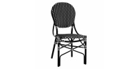 ΚΑΡΕΚΛΑ ΑΛΟΥΜΙΝΙΟΥ BAMBOO LOOK ΜΕ WICKER ΜΑΥΡΟ ΛΕΥΚΟ HM5792.02 46x60x96 εκ.