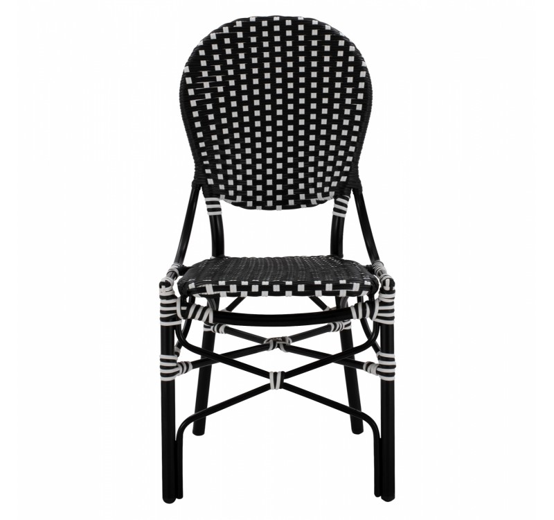 ΚΑΡΕΚΛΑ ΑΛΟΥΜΙΝΙΟΥ BAMBOO LOOK ΜΕ WICKER ΜΑΥΡΟ ΛΕΥΚΟ HM5792.02 46x60x96 εκ.