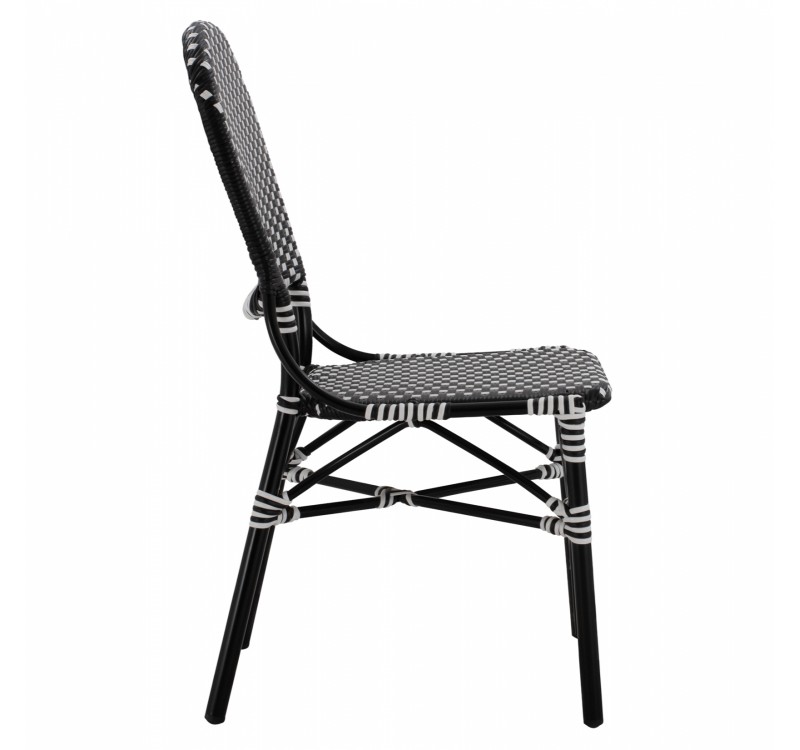 ΚΑΡΕΚΛΑ ΑΛΟΥΜΙΝΙΟΥ BAMBOO LOOK ΜΕ WICKER ΜΑΥΡΟ ΛΕΥΚΟ HM5792.02 46x60x96 εκ.