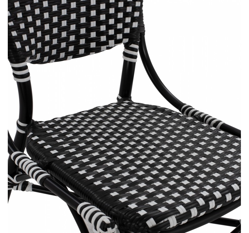 ΚΑΡΕΚΛΑ ΑΛΟΥΜΙΝΙΟΥ BAMBOO LOOK ΜΕ WICKER ΜΑΥΡΟ ΛΕΥΚΟ HM5792.02 46x60x96 εκ.