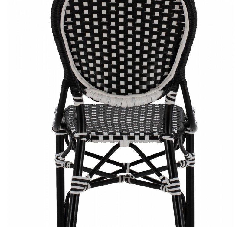 ΚΑΡΕΚΛΑ ΑΛΟΥΜΙΝΙΟΥ BAMBOO LOOK ΜΕ WICKER ΜΑΥΡΟ ΛΕΥΚΟ HM5792.02 46x60x96 εκ.