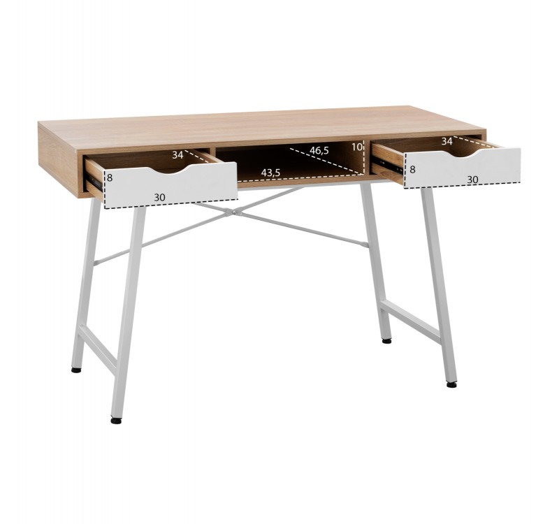 ΓΡΑΦΕΙΟ HM2128.01 SONAMA-ΛΕΥΚΟ ΜΕ ΛΕΥΚΟ ΜΑΤ ΣΚΕΛΕΤΟ 120Χ48Χ76,5 εκ.