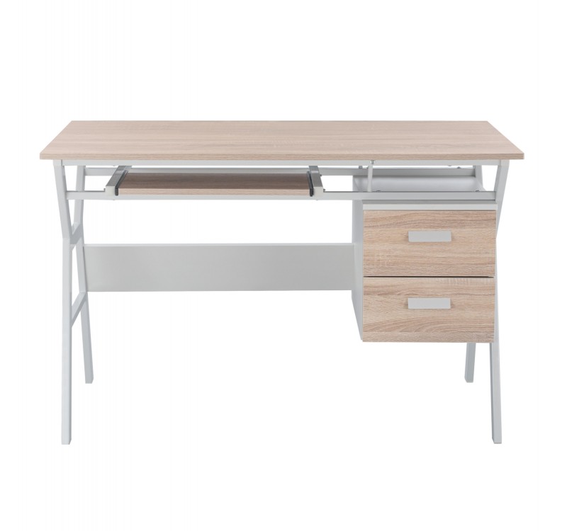 ΓΡΑΦΕΙΟ VITINO HM2130.01 ΜΕΛΑΜΙΝΗ-ΜΕΤΑΛΛΟ ΣΕ SONAMA-ΛΕΥΚΟ 120X60X76εκ.