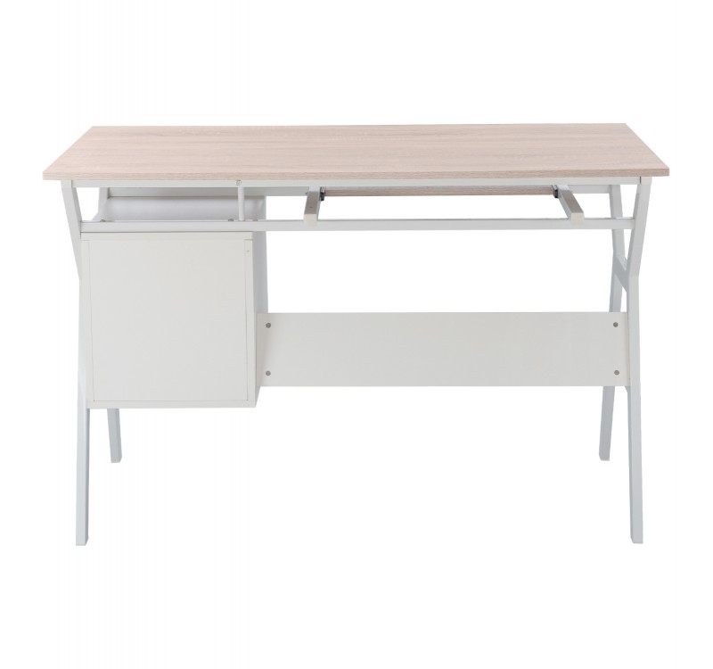 ΓΡΑΦΕΙΟ VITINO HM2130.01 ΜΕΛΑΜΙΝΗ-ΜΕΤΑΛΛΟ ΣΕ SONAMA-ΛΕΥΚΟ 120X60X76εκ.