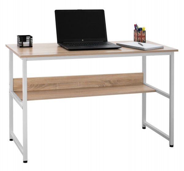 ΓΡΑΦΕΙΟ PORTIS HM2131.01 ΜΕΛΑΜΙΝΗ ΣΕ SONAMA ΜΕ ΛΕΥΚΟ ΜΑΤ ΣΚΕΛΕΤΟ 120X50X75Υεκ.