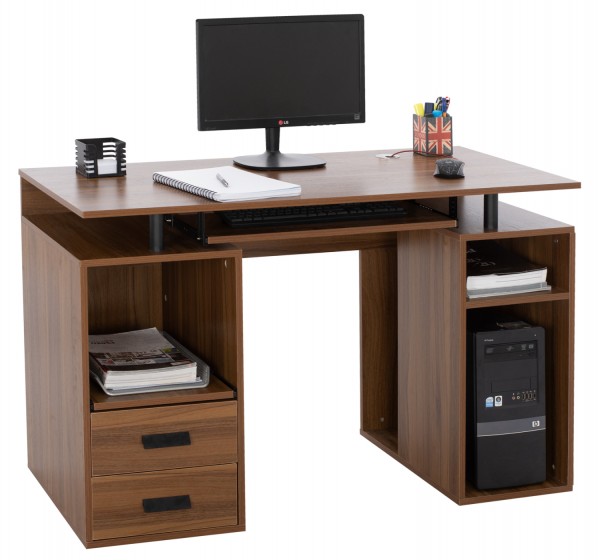 ΓΡΑΦΕΙΟ ΜΕΛΑΜΙΝΗΣ STATUS HM2026.03 WALNUT 120Χ55Χ76 εκ.