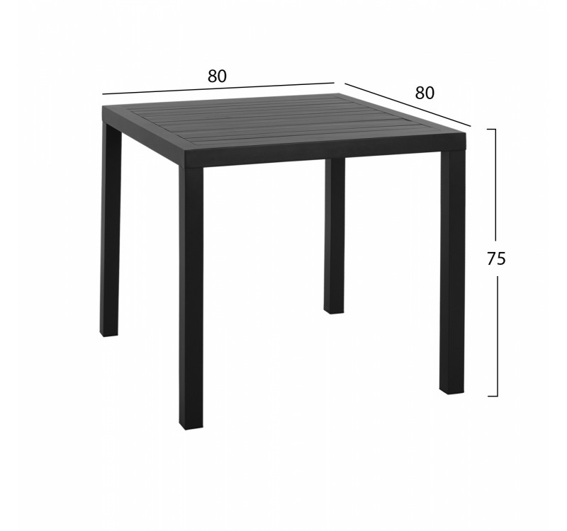 ΣΕΤ ΤΡΑΠΕΖΑΡΙΑ 3ΤΜΧ ΤΡΑΠΕΖΙ ΑΛΟΥΜΙΝΙΟΥ 80X80 & ΠΟΛΥΘΡΟΝΕΣ ΑΝΘΡΑΚΙ HM11438