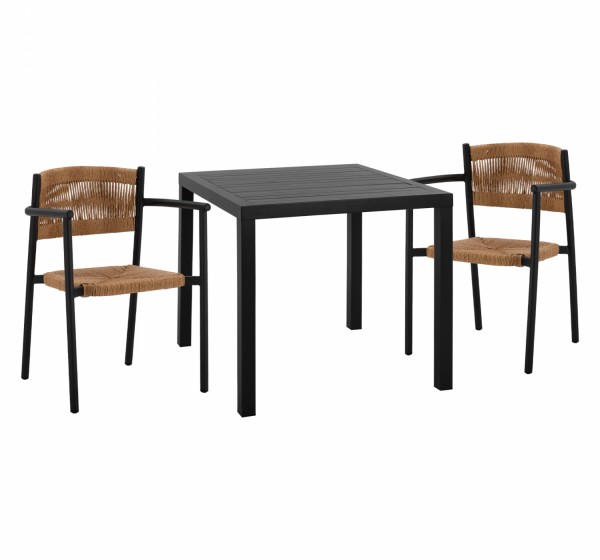 ΣΕΤ ΤΡΑΠΕΖΑΡΙΑ 3ΤΜΧ ΤΡΑΠΕΖΙ ΑΛΟΥΜΙΝΙΟΥ 80X80 & ΠΟΛΥΘΡΟΝΕΣ ΑΝΘΡΑΚΙ HM11438