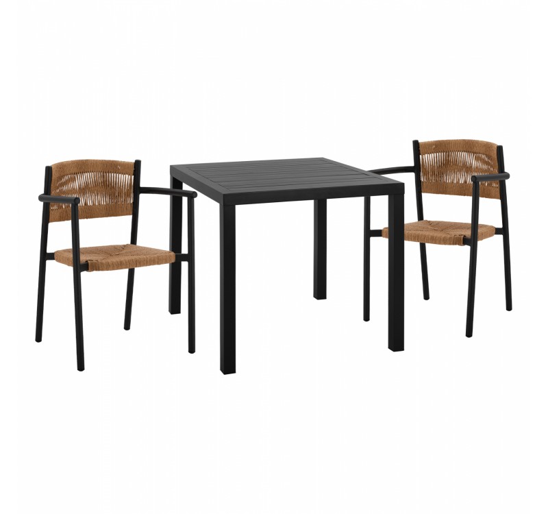 ΣΕΤ ΤΡΑΠΕΖΑΡΙΑ 3ΤΜΧ ΤΡΑΠΕΖΙ ΑΛΟΥΜΙΝΙΟΥ 80X80 & ΠΟΛΥΘΡΟΝΕΣ ΑΝΘΡΑΚΙ HM11438