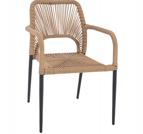 ΠΟΛΥΘΡΟΝΑ ΑΛΟΥΜΙΝΙΟΥ NOJO HM5771.02 ΓΚΡΙ ΜΕ P.E.TWIST RATTAN ΜΠΕΖ 55x63x82Y εκ.