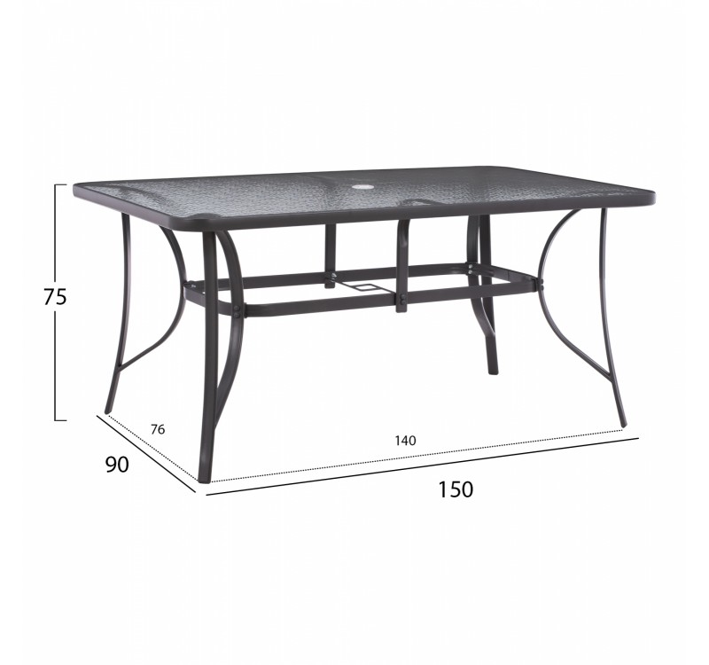 ΣΕΤ ΤΡΑΠΕΖΑΡΙΑ 7ΤΜΧ ΤΡΑΠΕΖΙ BRUNO 150X90 ΜΕ ΠΟΛΥΘΡΟΝΕΣ ENDIKA ΓΚΡΙ HM11475