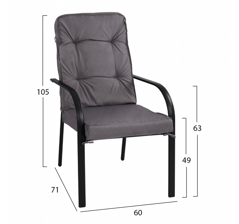 ΣΕΤ ΤΡΑΠΕΖΑΡΙΑ 7ΤΜΧ ΤΡΑΠΕΖΙ BRUNO 150X90 ΜΕ ΠΟΛΥΘΡΟΝΕΣ ENDIKA ΓΚΡΙ HM11475