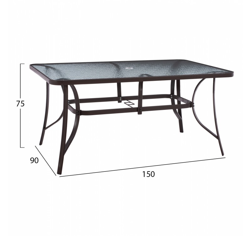 ΣΕΤ ΤΡΑΠΕΖΑΡΙΑ 7ΤΜΧ ΤΡΑΠΕΖΙ BRUNO 150Χ90 & ΠΟΛΥΘΡΟΝΕΣ 7ΘΕΣΕΩΝ ΚΑΦΕ HM11489