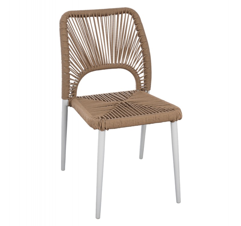 ΚΑΡΕΚΛΑ ΑΛΟΥΜΙΝΙΟΥ ΛΕΥΚΗ ΜΕ ΣΧΟΙΝΙ PE ΜΠΕΖ HM5770.01 45x63x82Υ εκ.