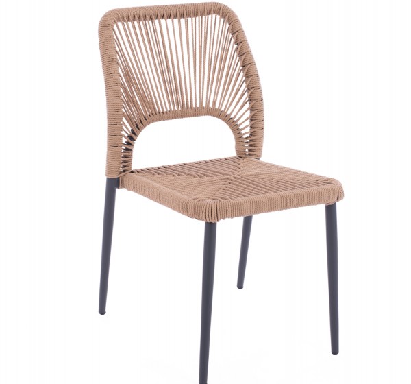 ΚΑΡΕΚΛΑ ΑΛΟΥΜΙΝΙΟΥ ΓΚΡΙ ΜΕ P.E.TWIST RATTAN ΜΠΕΖ HM5770.02 45x63x82Υ εκ.