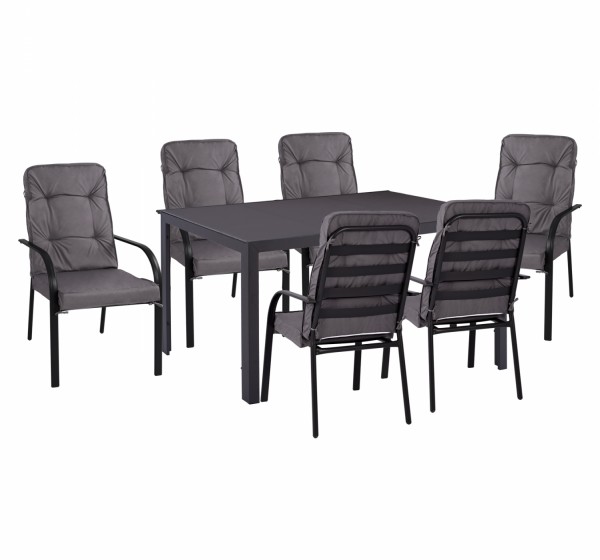 ΣΕΤ ΤΡΑΠΕΖΑΡΙΑΣ 7 ΤΜΧ ΤΡΑΠΕΖΙ ΓΚΡΙ 150X90 ΚΑΙ ΠΟΛΥΘΡΟΝΑ ΜΕ ΜΑΞΙΛΑΡΙ ΓΚΡΙ HM11521.01