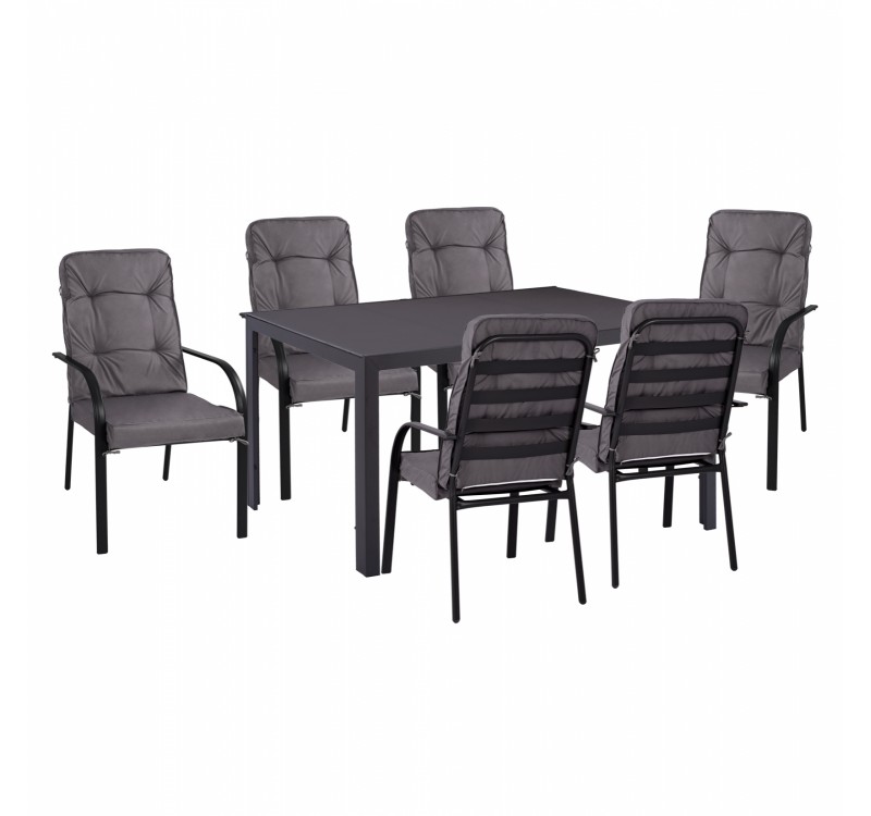 ΣΕΤ ΤΡΑΠΕΖΑΡΙΑΣ 7 ΤΜΧ ΤΡΑΠΕΖΙ ΓΚΡΙ 150X90 ΚΑΙ ΠΟΛΥΘΡΟΝΑ ΜΕ ΜΑΞΙΛΑΡΙ ΓΚΡΙ HM11521.01