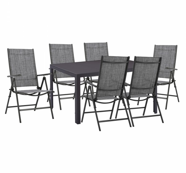 ΣΕΤ ΤΡΑΠΕΖΑΡΙΑΣ 7 ΤΜΧ ΤΡΑΠΕΖΙ ΓΚΡΙ 150X90 ΚΑΙ ΠΟΛΥΘΡΟΝΑ ΠΤΥΣ/ΝΗ HM11531.01