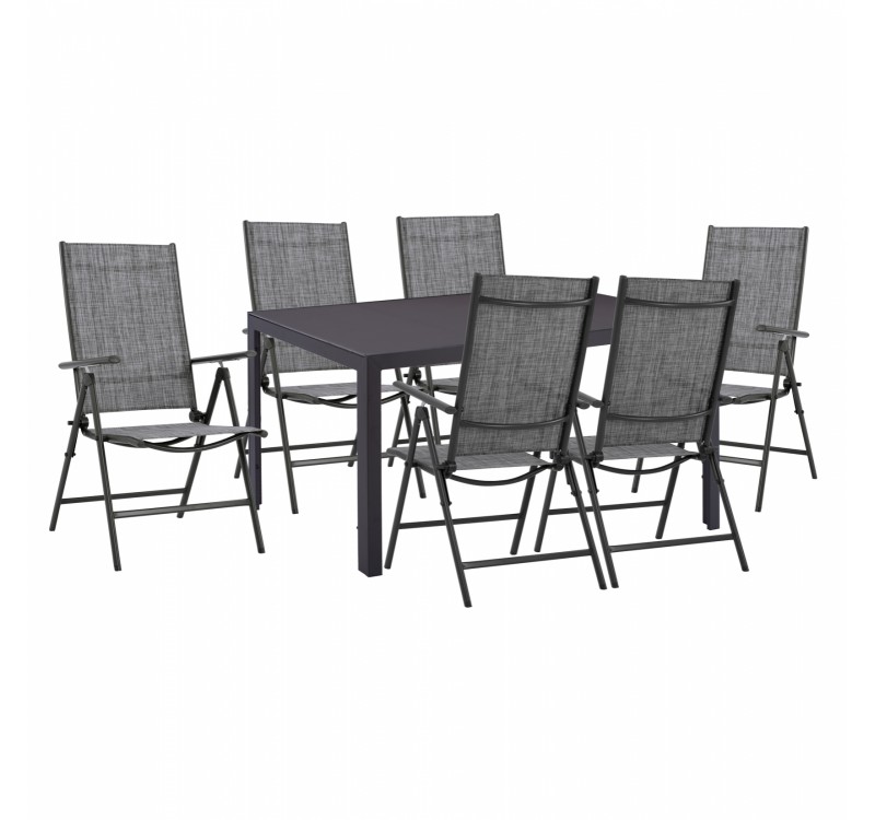 ΣΕΤ ΤΡΑΠΕΖΑΡΙΑΣ 7 ΤΜΧ ΤΡΑΠΕΖΙ ΓΚΡΙ 150X90 ΚΑΙ ΠΟΛΥΘΡΟΝΑ ΠΤΥΣ/ΝΗ HM11531.01