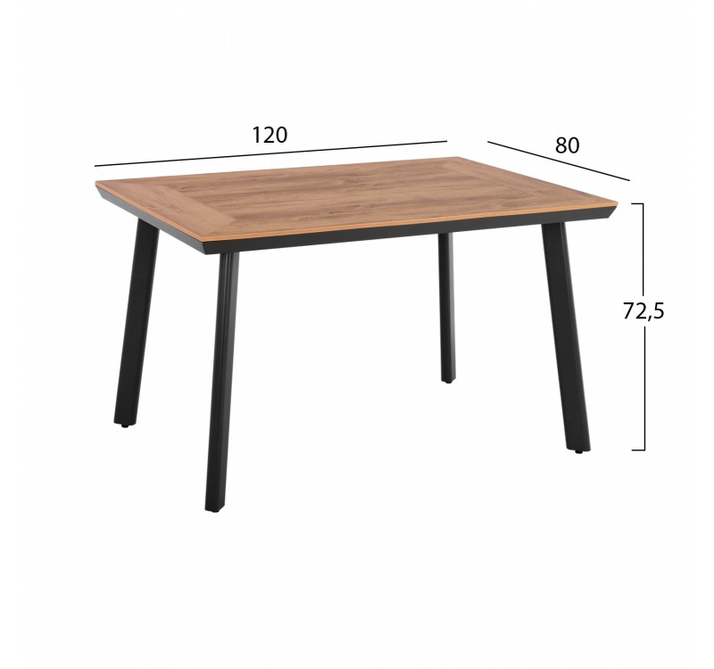 ΣΕΤ ΤΡΑΠΕΖΑΡΙΑΣ 5ΤΜΧ ΤΡΑΠΕΖΙ ΑΝΘΡΑΚΙ 120x80 ΚΑΙ ΠΟΛΥΘΡΟΝΑ ΜΕ ΣΧΟΙΝΙ HM11535.02