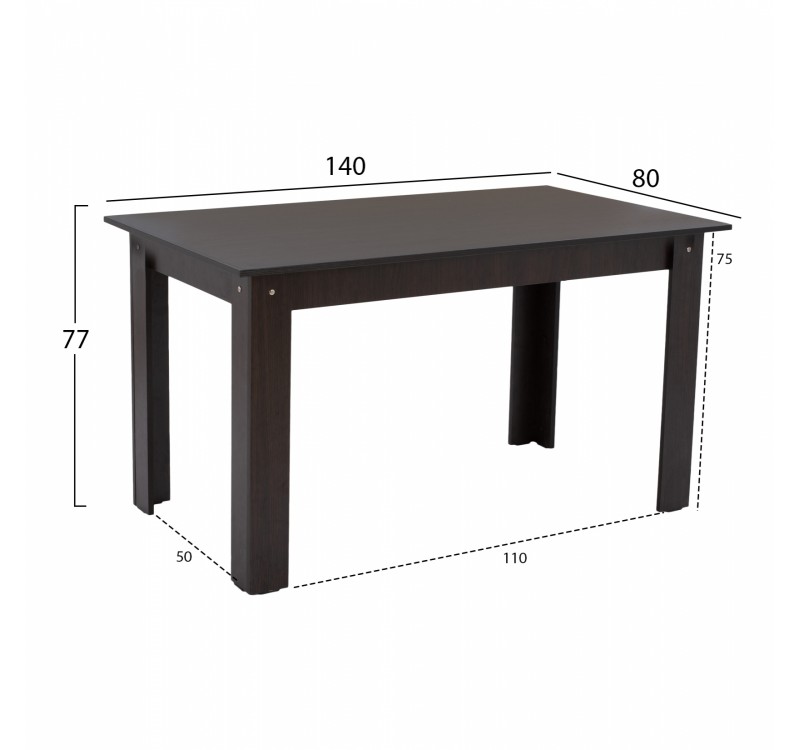 ΤΡΑΠΕΖΙ ΚΟΥΖΙΝΑΣ KELVIN 140x80x77Υεκ. WENGE HM2429.02