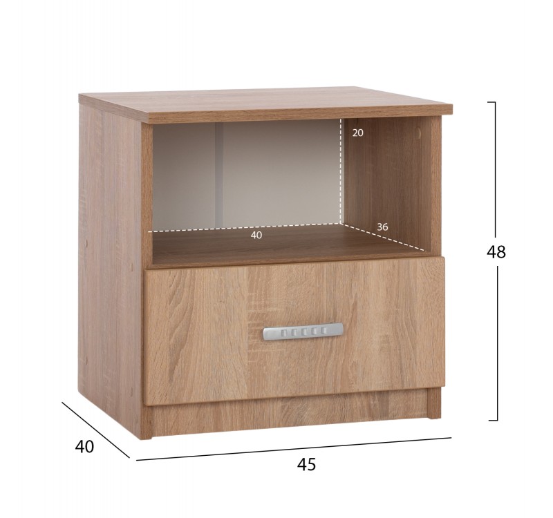 ΚΟΜΟΔΙΝΟ ΜΕ ΣΥΡΤΑΡΙ ADLER HM2431.01 ΜΕΛΑΜΙΝΗ SONAMA OAK 45x40x48Υεκ.