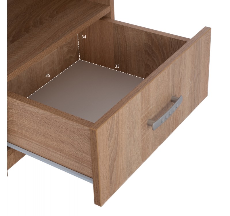 ΚΟΜΟΔΙΝΟ ΜΕ ΣΥΡΤΑΡΙ ADLER HM2431.01 ΜΕΛΑΜΙΝΗ SONAMA OAK 45x40x48Υεκ.