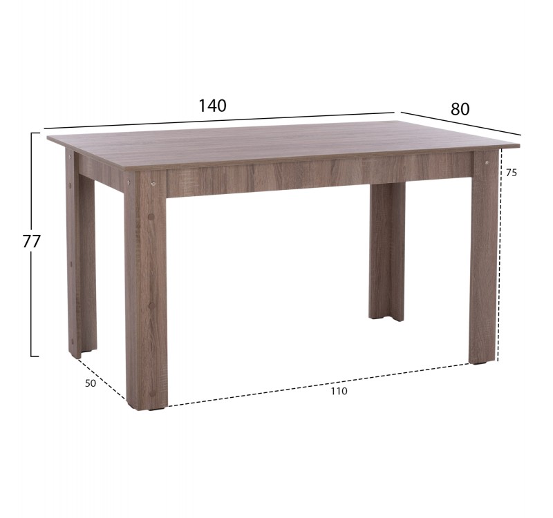ΤΡΑΠΕΖΙ ΚΟΥΖΙΝΑΣ KELVIN, 140x80x77Υ εκ., SONAMA OAK TRUFFLE, HM2429.05