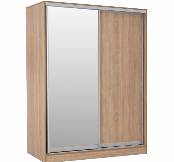 ΝΤΟΥΛΑΠΑ 2ΦΥΛΛΗ 180X60X210Υεκ. ΣΥΡΟΜΕΝΗ ΜΕ ΚΑΘΡΕΠΤΗ SONAMA OAK HM2437