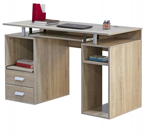 ΓΡΑΦΕΙΟ ΜΕΛΑΜΙΝΗΣ STATUS HM2026.02 SONOMA-ΛΕΥΚΟ 120Χ55Χ76 εκ.