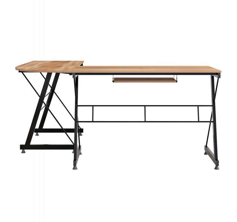 ΓΩΝΙΑΚΟ ΓΡΑΦΕΙΟ WALNUT ΕΠΙΦΑΝΕΙΑ ΜΕ ΜΕΤΑΛΛΙΚΟ ΣΚΕΛΕΤΟ HM2127.02 158Χ120Χ74εκ.