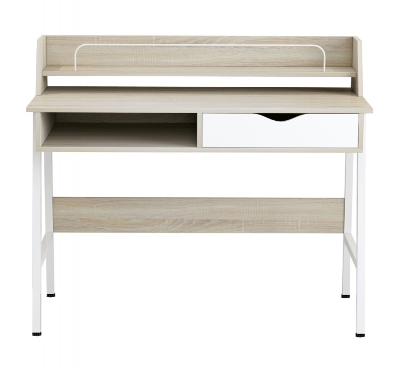 ΓΡΑΦΕΙΟ OLIVIER HM2129.01 ΜΕΛΑΜΙΝΗ ΣΕ SONAMA-ΛΕΥΚΟ-ΛΕΥΚΟΣ ΜΕΤΑΛΛΙΚΟΣ ΣΚΕΛΕΤΟΣ 104x48x89Υεκ