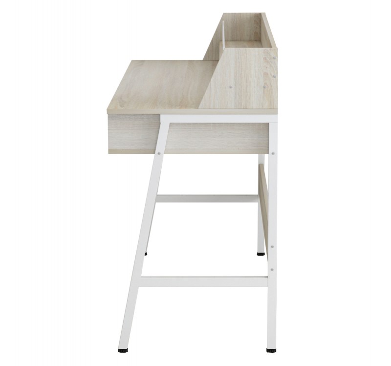 ΓΡΑΦΕΙΟ OLIVIER HM2129.01 ΜΕΛΑΜΙΝΗ ΣΕ SONAMA-ΛΕΥΚΟ-ΛΕΥΚΟΣ ΜΕΤΑΛΛΙΚΟΣ ΣΚΕΛΕΤΟΣ 104x48x89Υεκ