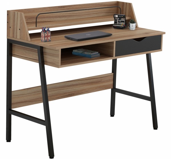 ΓΡΑΦΕΙΟ OLIVIER HM2129.02 ΜΕΛΑΜΙΝΗ ΣΕ ΚΑΡΥΔΙ-ΜΑΥΡΟ-ΜΑΥΡΟΣ ΜΕΤΑΛΛΙΚΟΣ ΣΚΕΛΕΤΟΣ 104x48x89Υεκ