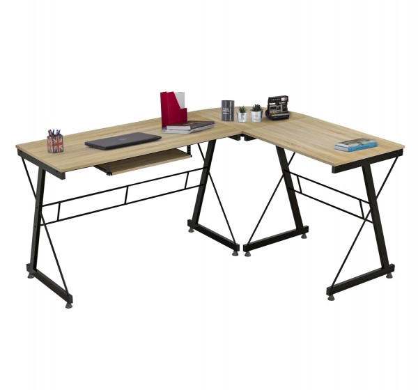 ΓΩΝΙΑΚΟ ΓΡΑΦΕΙΟ SONAMA ΕΠΙΦΑΝΕΙΑ ΜΕ ΜΕΤΑΛΛΙΚΟ ΣΚΕΛΕΤΟ HM2127.01 158Χ120Χ74εκ.