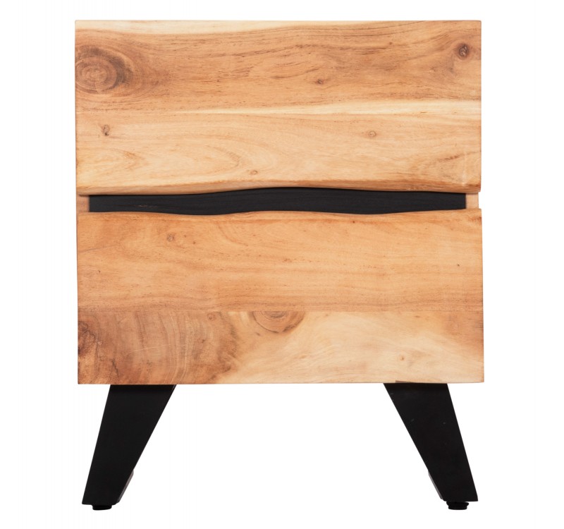 ΚΟΜΟΔΙΝΟ ALICIA ΜΕ 2 ΣΥΡΤΑΡΙΑ HM8360.11 ΑΠΟ ΜΑΣΙΦ ΞΥΛΟ ΑΚΑΚΙΑΣ 45x35x56Yεκ.