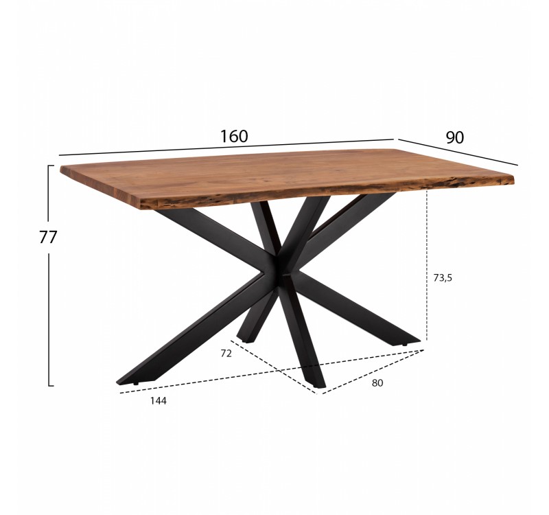 ΤΡΑΠΕΖΙ ΤΡΑΠΕΖΑΡΙΑΣ MONTANA SUPERIOR 3,5 ΠΑΧΟΣ ΜΑΣΙΦ ΑΚΑΚΙΑΣ HM8481.11 160x90x77Υ εκ.