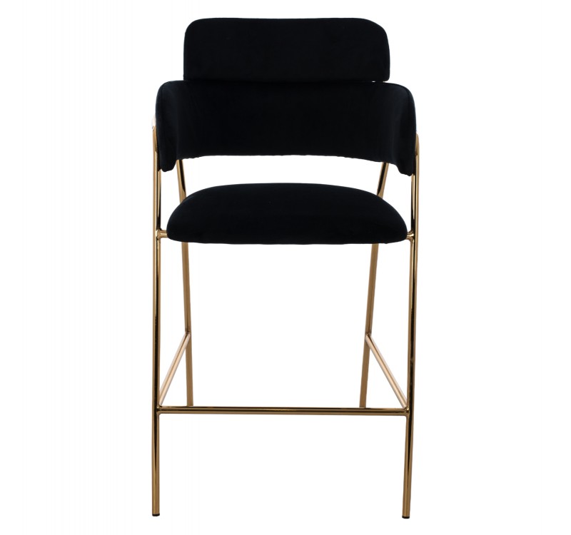 ΣΚΑΜΠΟ ΜΕΣΑΙΟΥ ΥΨΟΥΣ KELSO HM8735.04 ΒΕΛΟΥΔΟ ΜΑΥΡΟ ΕΠΙΧΡΥΣΟ ΣΚΕΛΕΤΟ 54x58x95Υ εκ.