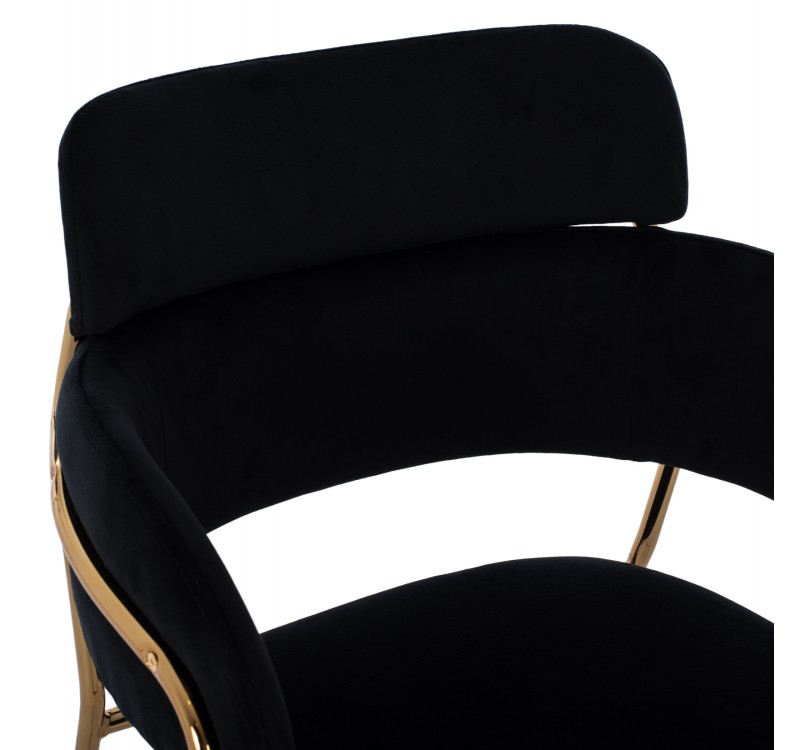 ΣΚΑΜΠΟ ΜΕΣΑΙΟΥ ΥΨΟΥΣ KELSO HM8735.04 ΒΕΛΟΥΔΟ ΜΑΥΡΟ ΕΠΙΧΡΥΣΟ ΣΚΕΛΕΤΟ 54x58x95Υ εκ.