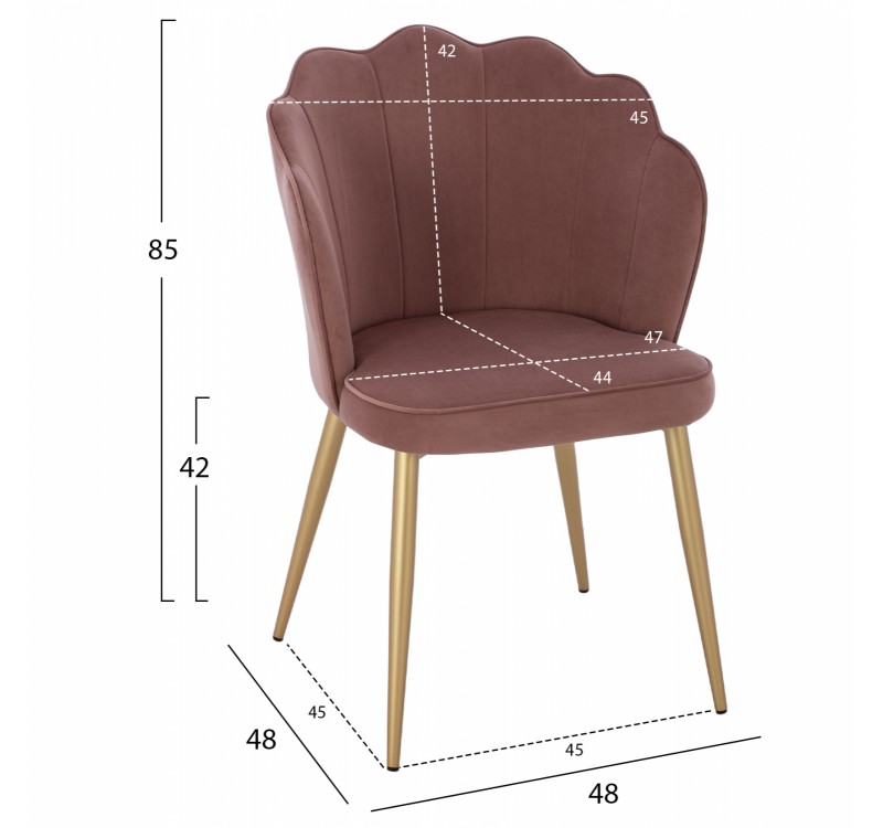 ΚΑΡΕΚΛΑ AVIE HM8737.02 ΒΕΛΟΥΔΟ ΣΑΠΙΟ ΜΗΛΟ ΜΕ ΜΕΤΑΛΛΙΚΟ ΧΡΥΣΟ ΣΚΕΛΕΤΟ 48x48x85 εκ.