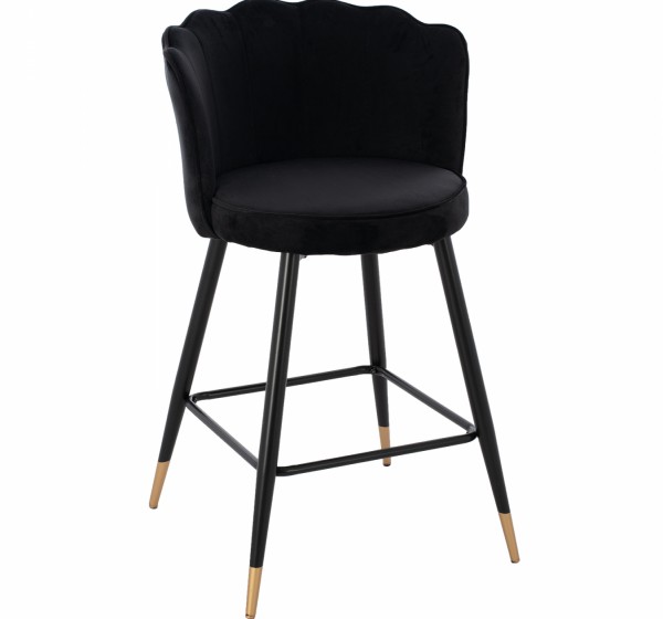 ΣΚΑΜΠΟ ΜΕΣΑΙΟΥ ΥΨΟΥΣ HM8736.04 VESNA ΒΕΛΟΥΔΟ ΜΑΥΡΟ ΜΕ ΜΕΤΑΛΛΙΚΟ ΣΚΕΛΕΤΟ 50x50x90 εκ.