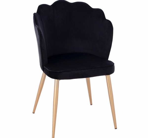 ΚΑΡΕΚΛΑ AVIE HM8737.04 ΒΕΛΟΥΔΟ ΜΑΥΡΟ ΜΕ ΜΕΤΑΛΛΙΚΟ ΧΡΥΣΟ ΣΚΕΛΕΤΟ 48x48x85 εκ.