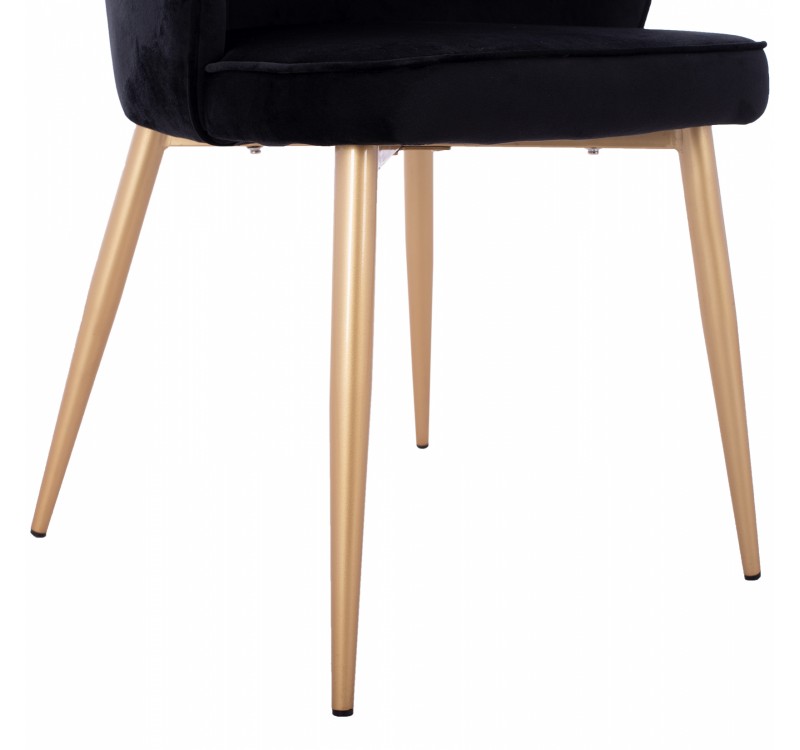 ΚΑΡΕΚΛΑ AVIE HM8737.04 ΒΕΛΟΥΔΟ ΜΑΥΡΟ ΜΕ ΜΕΤΑΛΛΙΚΟ ΧΡΥΣΟ ΣΚΕΛΕΤΟ 48x48x85 εκ.